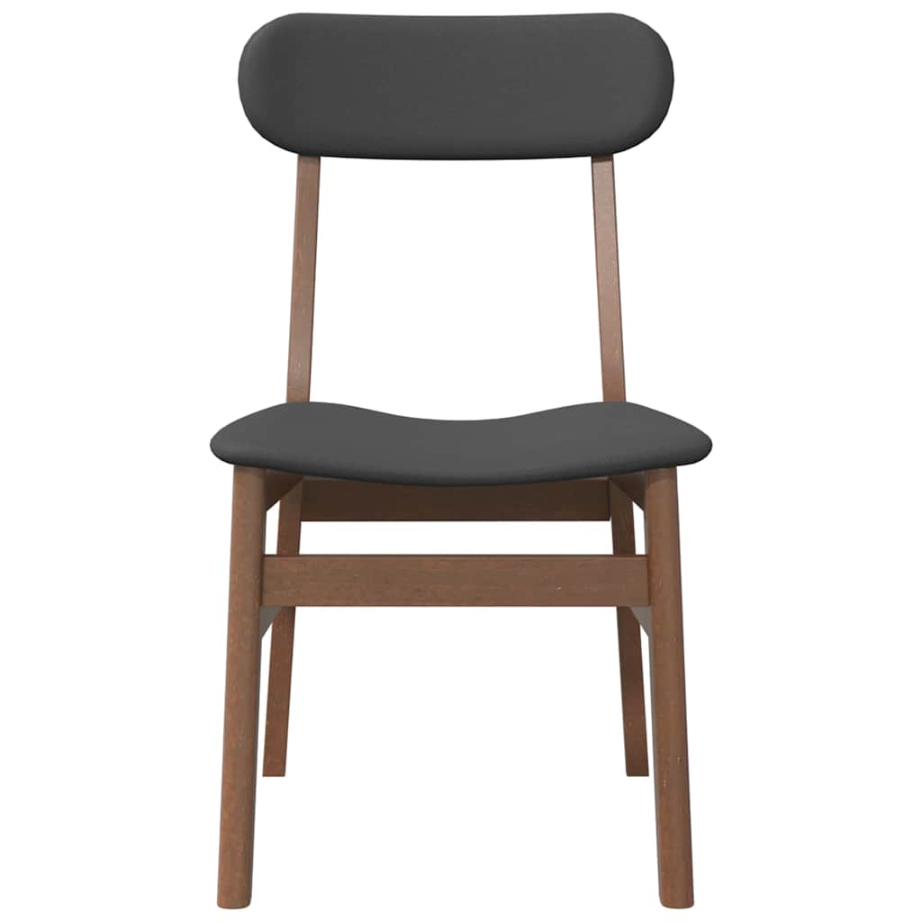 Sedie da Pranzo con Cuscini 2pz Marrone Legno Massello di Hevea