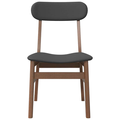 Sedie da Pranzo con Cuscini 2pz Marrone Legno Massello di Hevea