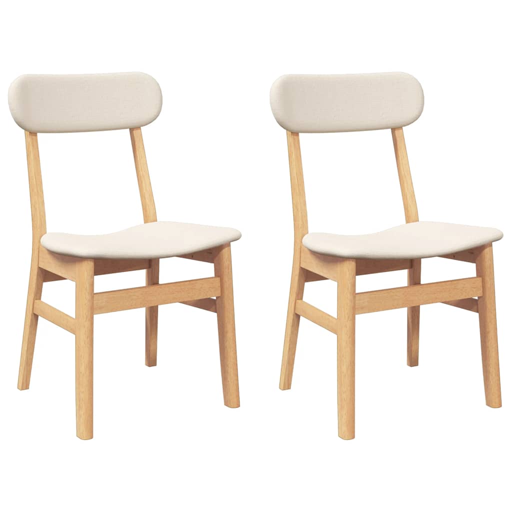 Sedie da Pranzo con Cuscini 2 pz in Legno Massello di Hevea