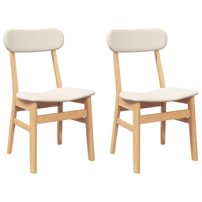 Sedie da Pranzo con Cuscini 2 pz in Legno Massello di Hevea