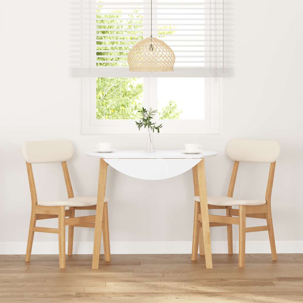 Sedie da Pranzo con Cuscini 2 pz in Legno Massello di Hevea
