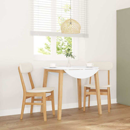 Sedie da Pranzo con Cuscini 2 pz in Legno Massello di Hevea