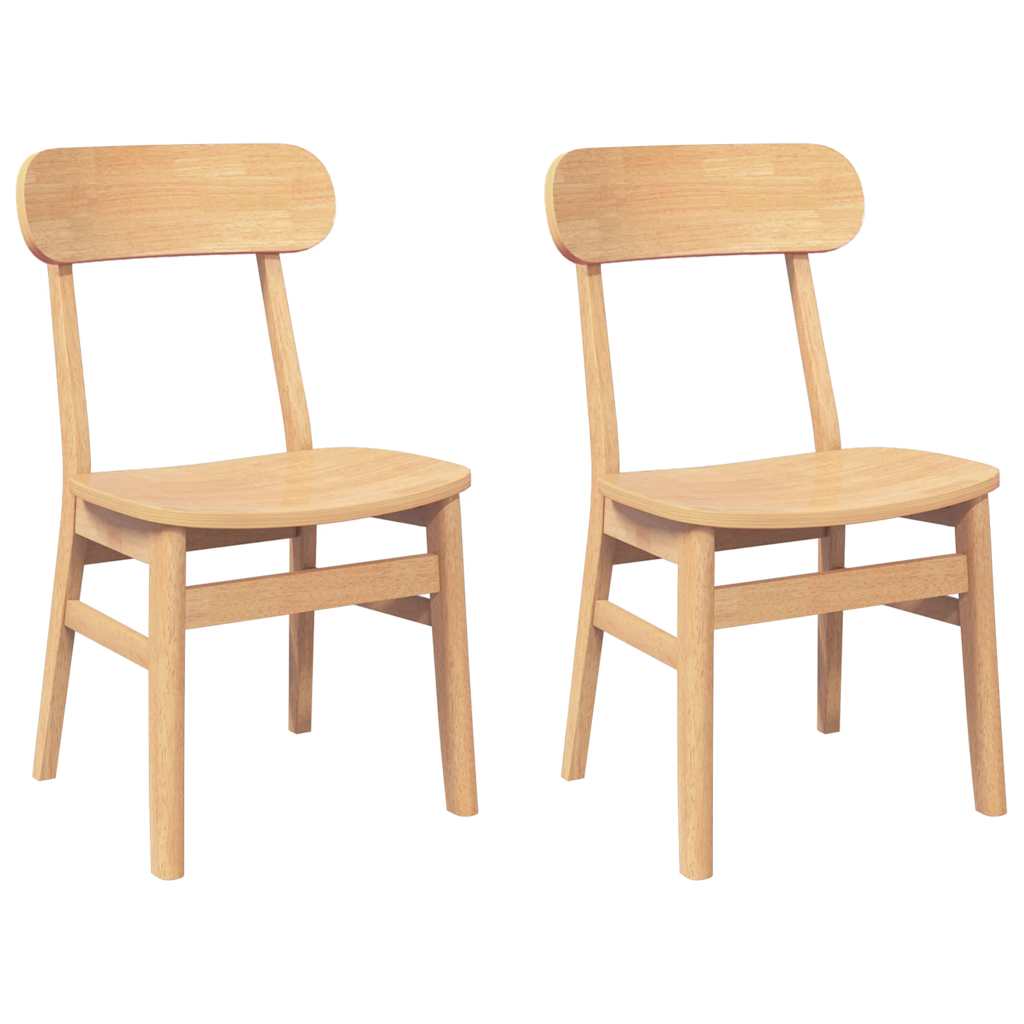 Sedie da Pranzo 2 pz in Legno Massello di Hevea