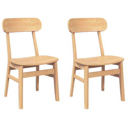 Sedie da Pranzo 2 pz in Legno Massello di Hevea