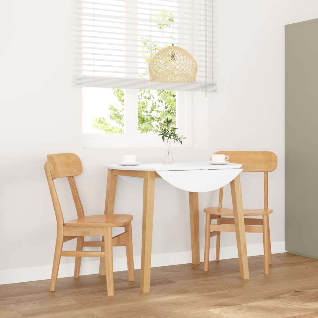 Sedie da Pranzo 2 pz in Legno Massello di Hevea