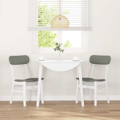 Sedie da Pranzo con Cuscini 2 pz Bianco Legno Massello di Hevea