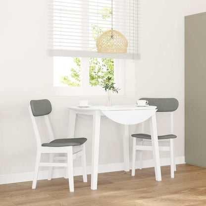Sedie da Pranzo con Cuscini 2 pz Bianco Legno Massello di Hevea