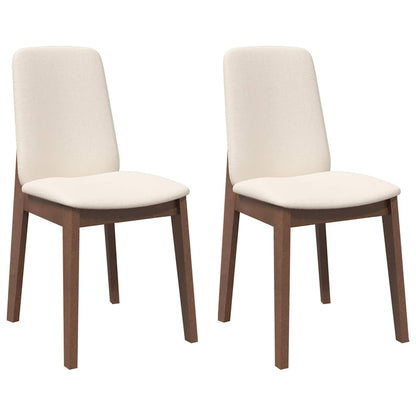 Sedie da Pranzo con Cuscini 2pz Marrone Legno Massello di Hevea