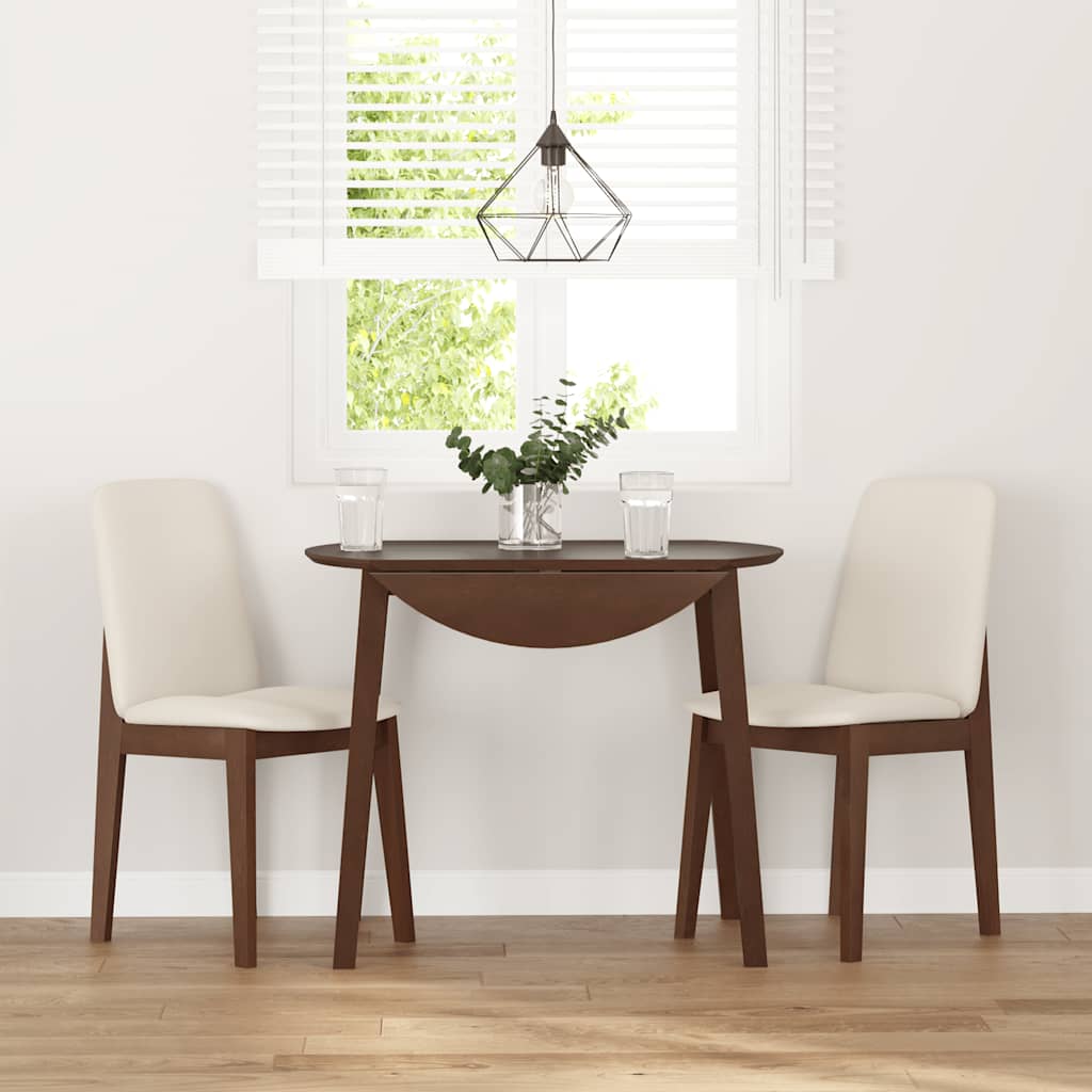 Sedie da Pranzo con Cuscini 2pz Marrone Legno Massello di Hevea