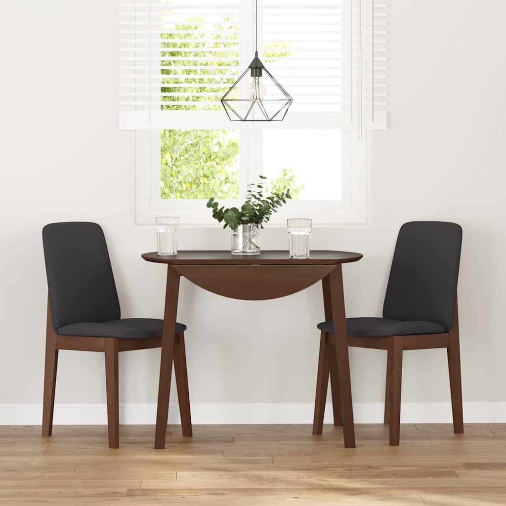 Sedie da Pranzo con Cuscini 2pz Marrone Legno Massello di Hevea