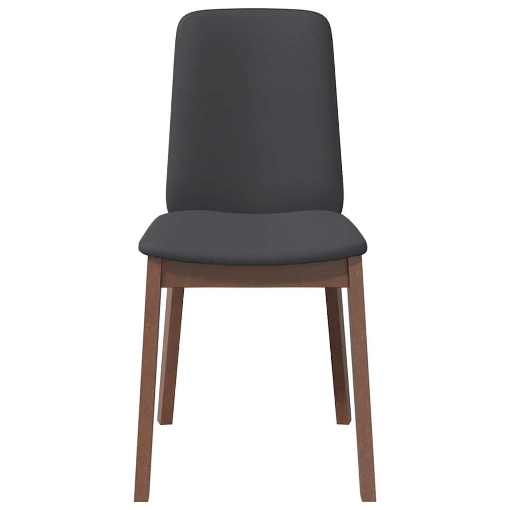 Sedie da Pranzo con Cuscini 2pz Marrone Legno Massello di Hevea
