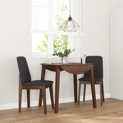 Sedie da Pranzo con Cuscini 2pz Marrone Legno Massello di Hevea
