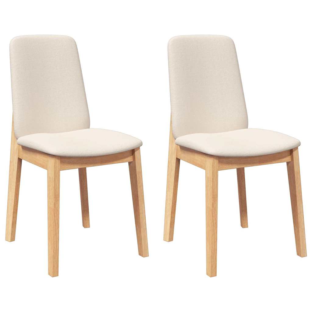 Sedie da Pranzo con Cuscini 2 pz in Legno Massello di Hevea