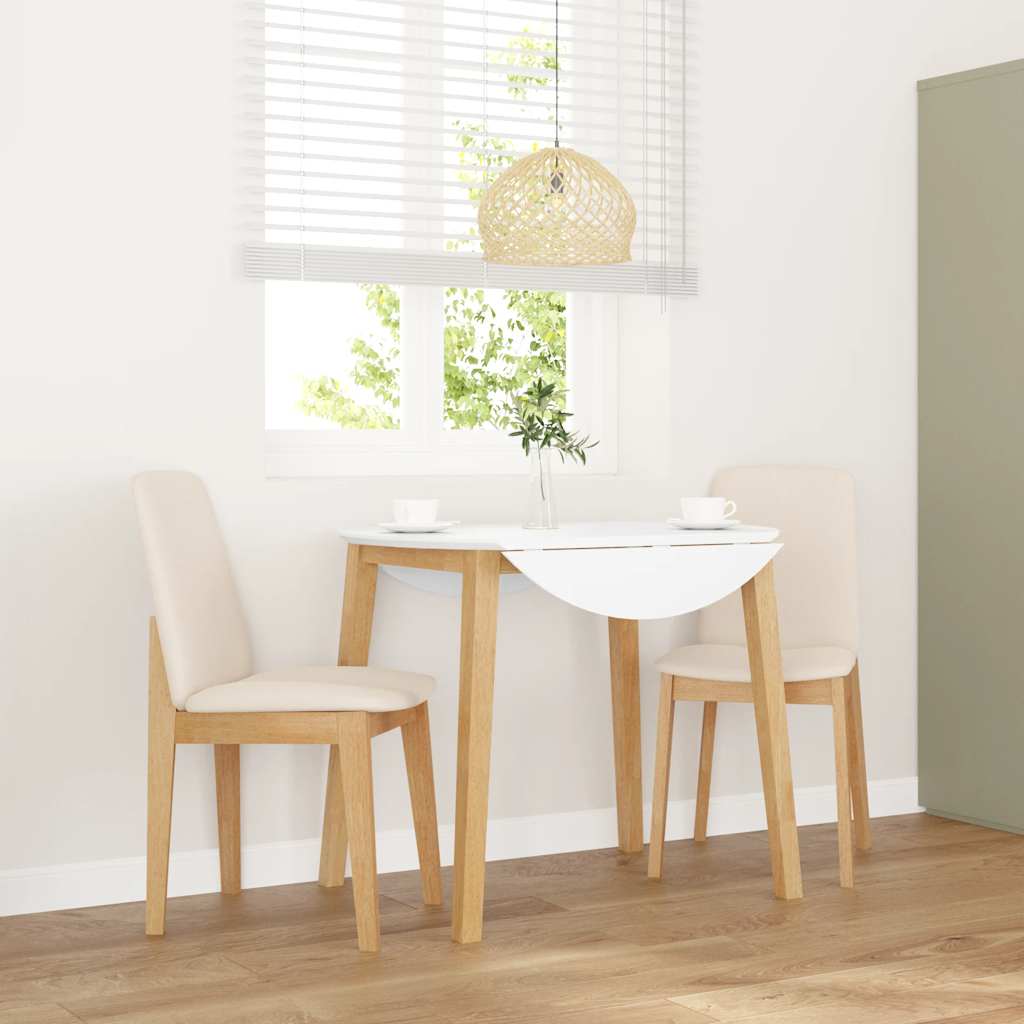 Sedie da Pranzo con Cuscini 2 pz in Legno Massello di Hevea