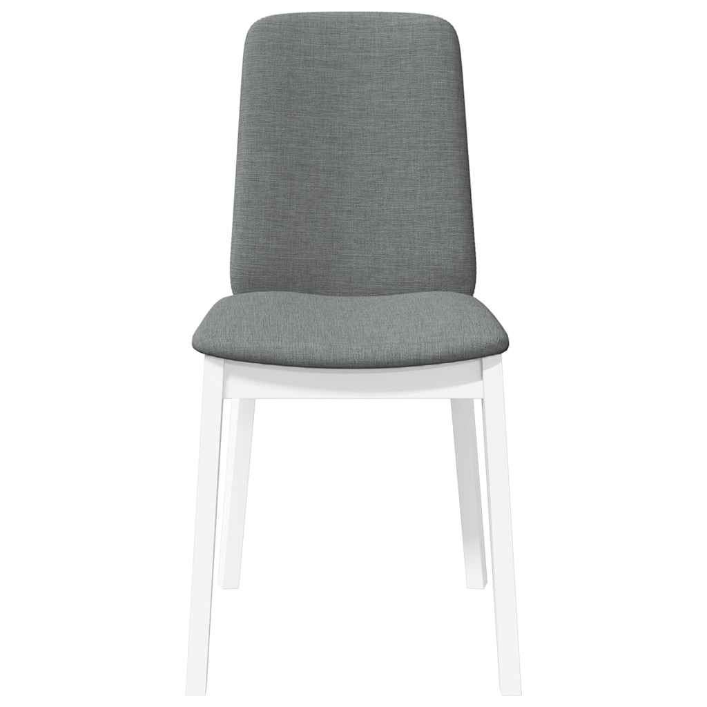 Sedie da Pranzo con Cuscini 2 pz Bianco Legno Massello di Hevea