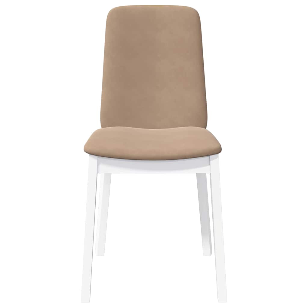 Sedie da Pranzo con Cuscini 2 pz Bianco Legno Massello di Hevea