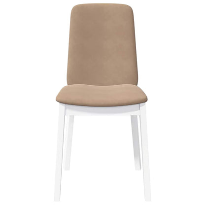 Sedie da Pranzo con Cuscini 2 pz Bianco Legno Massello di Hevea