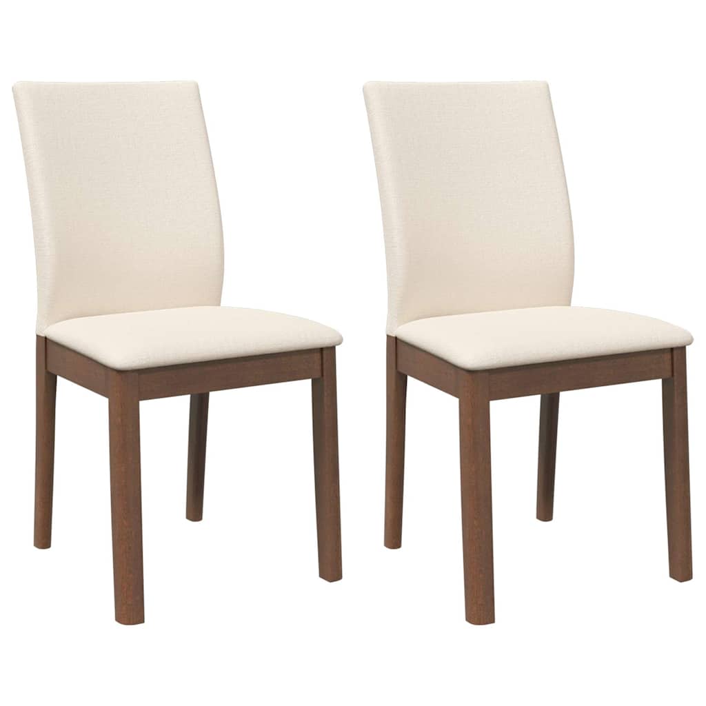 Sedie da Pranzo con Cuscini 2pz Marrone Legno Massello di Hevea