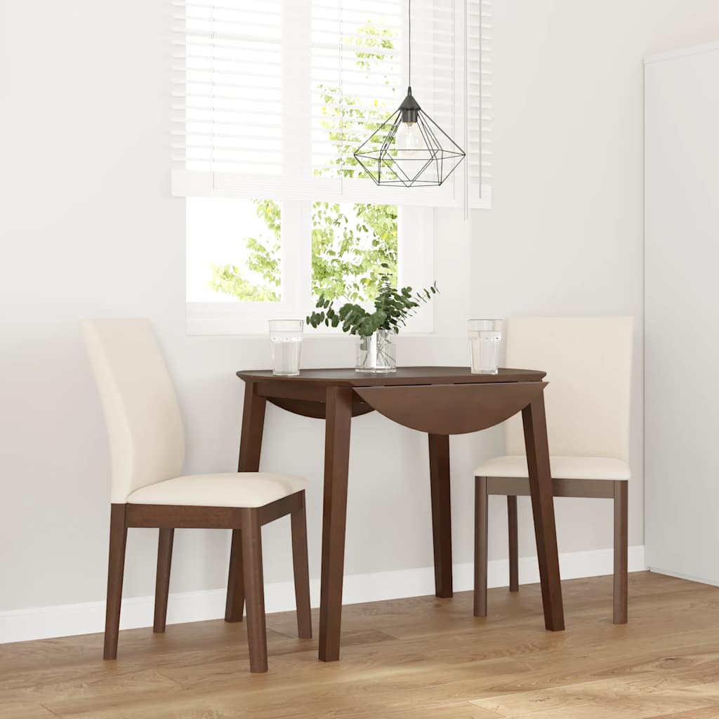 Sedie da Pranzo con Cuscini 2pz Marrone Legno Massello di Hevea