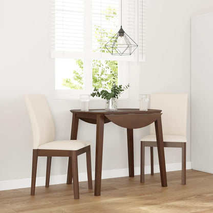 Sedie da Pranzo con Cuscini 2pz Marrone Legno Massello di Hevea
