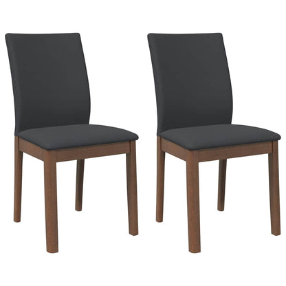 Sedie da Pranzo con Cuscini 2pz Marrone Legno Massello di Hevea