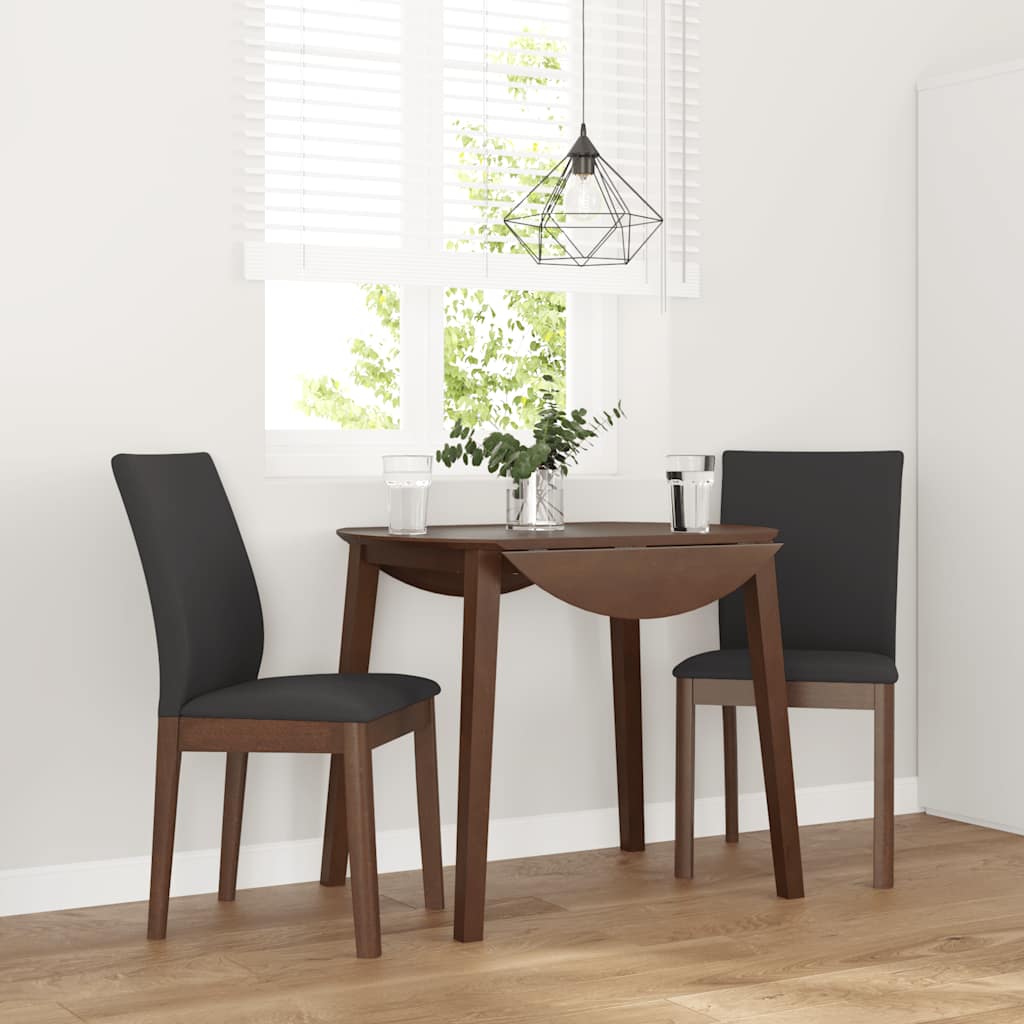 Sedie da Pranzo con Cuscini 2pz Marrone Legno Massello di Hevea