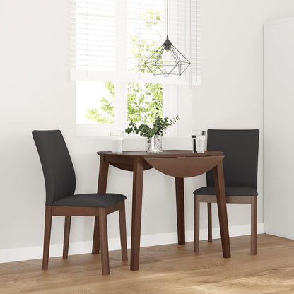 Sedie da Pranzo con Cuscini 2pz Marrone Legno Massello di Hevea