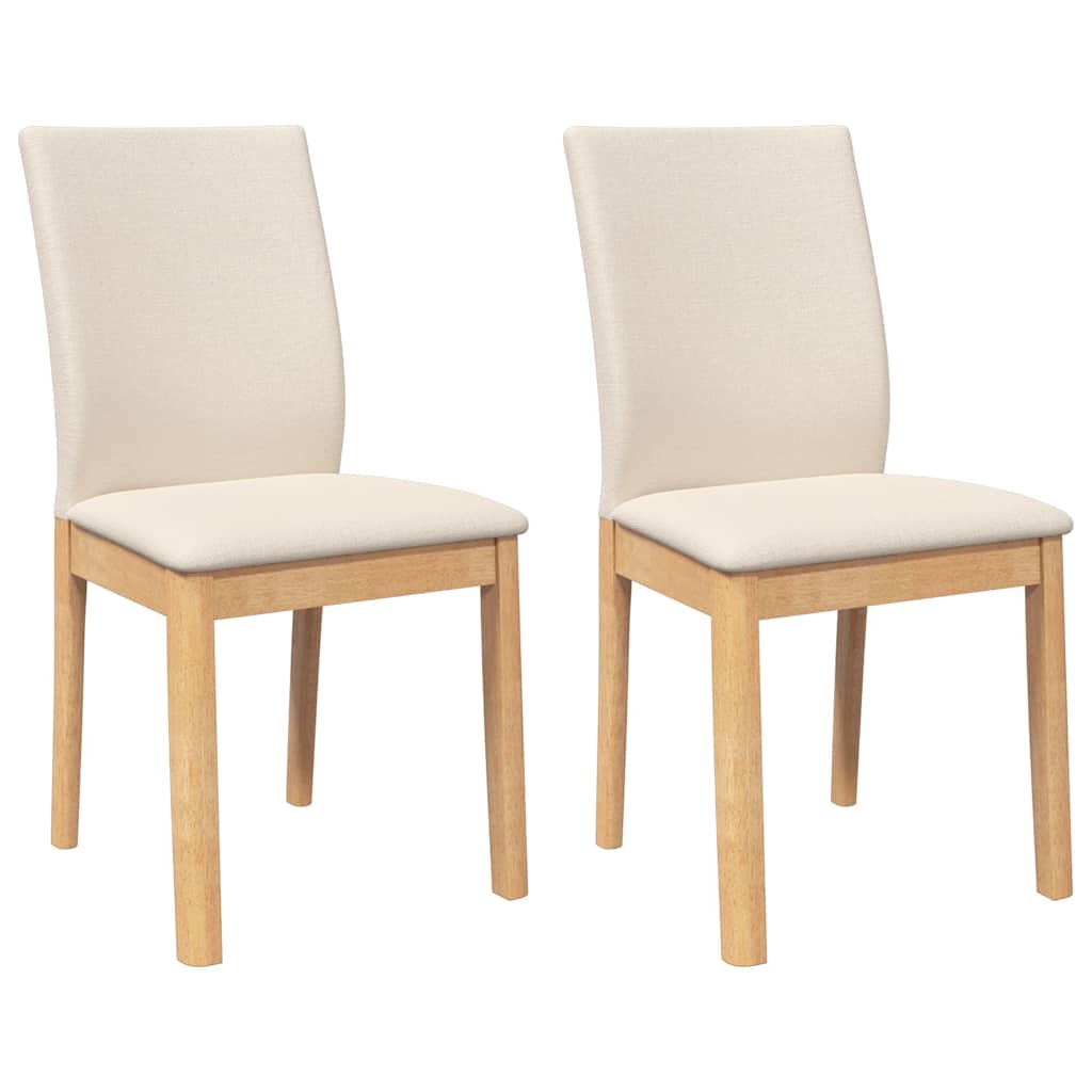 Sedie da Pranzo con Cuscini 2 pz in Legno Massello di Hevea