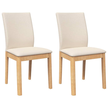 Sedie da Pranzo con Cuscini 2 pz in Legno Massello di Hevea