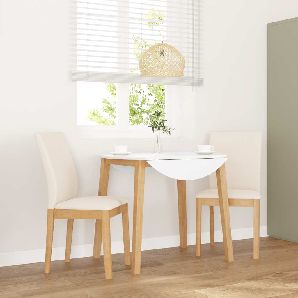 Sedie da Pranzo con Cuscini 2 pz in Legno Massello di Hevea