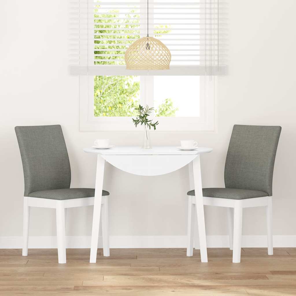 Sedie da Pranzo con Cuscini 2 pz Bianco Legno Massello di Hevea