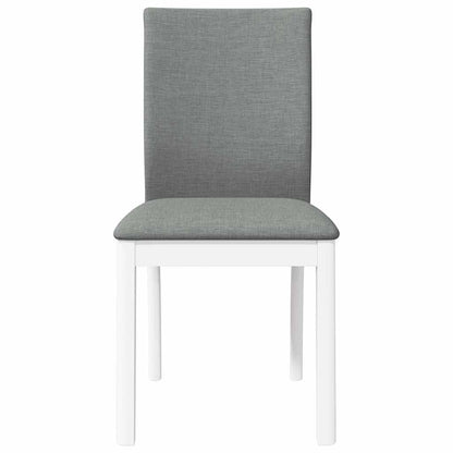 Sedie da Pranzo con Cuscini 2 pz Bianco Legno Massello di Hevea