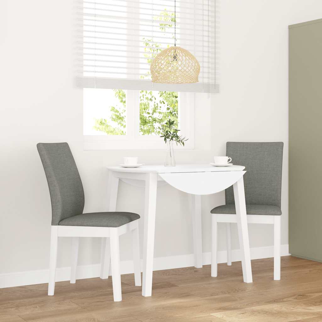 Sedie da Pranzo con Cuscini 2 pz Bianco Legno Massello di Hevea