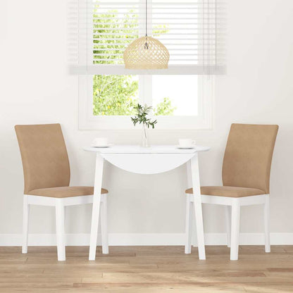 Sedie da Pranzo con Cuscini 2 pz Bianco Legno Massello di Hevea