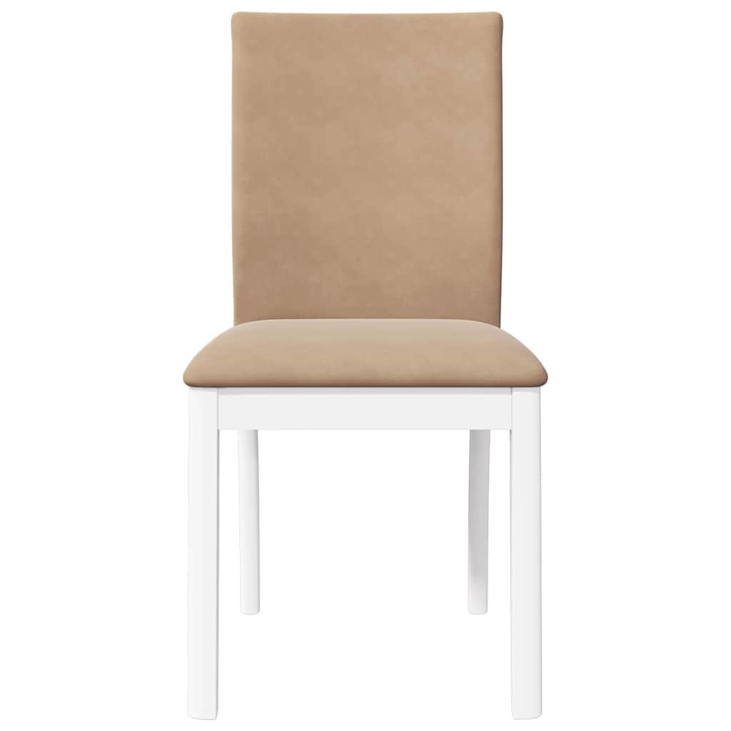 Sedie da Pranzo con Cuscini 2 pz Bianco Legno Massello di Hevea