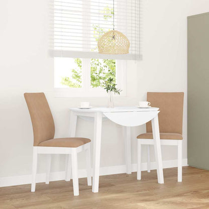 Sedie da Pranzo con Cuscini 2 pz Bianco Legno Massello di Hevea