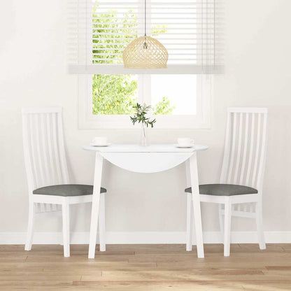 Sedie da Pranzo con Cuscini 2 pz Bianco Legno Massello di Hevea