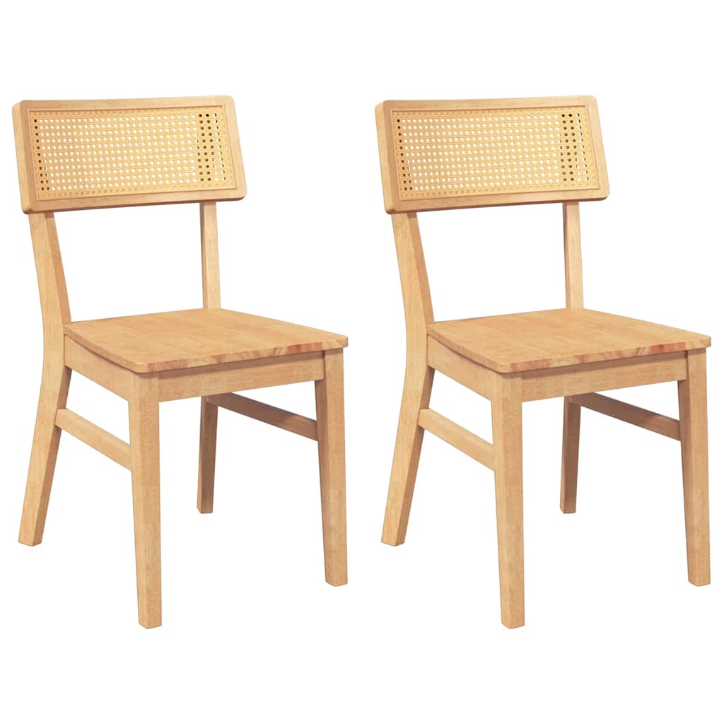 Sedie da Pranzo 2 pz in Legno Massello di Hevea