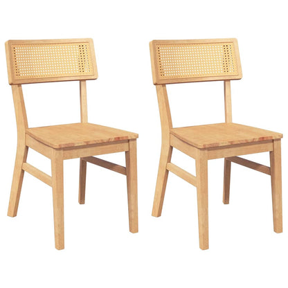 Sedie da Pranzo 2 pz in Legno Massello di Hevea