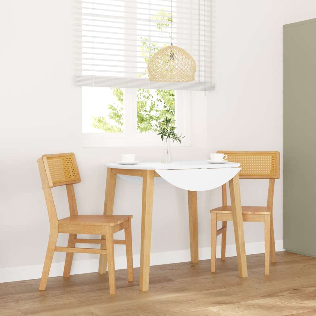 Sedie da Pranzo 2 pz in Legno Massello di Hevea