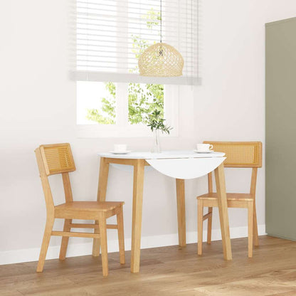 Sedie da Pranzo 2 pz in Legno Massello di Hevea