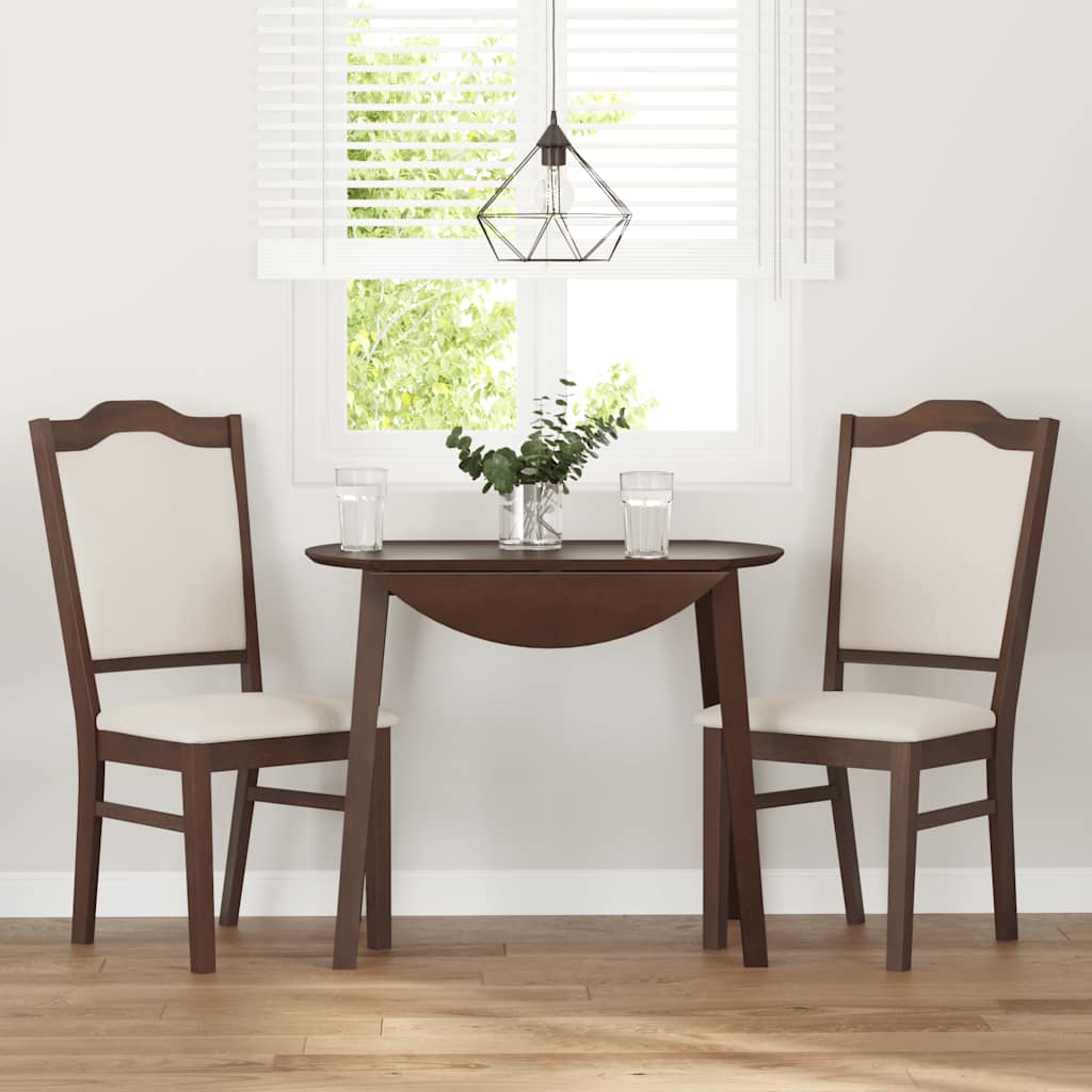 Sedie da Pranzo con Cuscini 2pz Marrone Legno Massello di Hevea