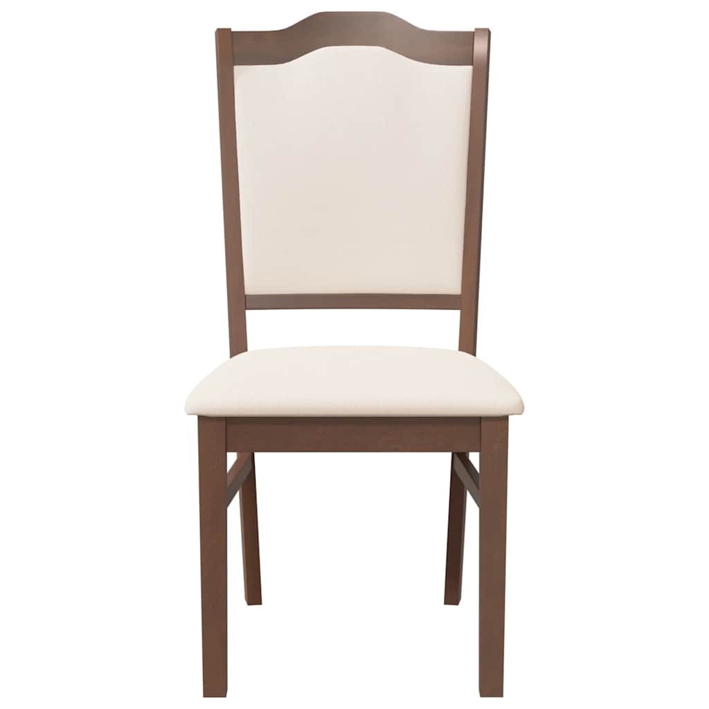 Sedie da Pranzo con Cuscini 2pz Marrone Legno Massello di Hevea