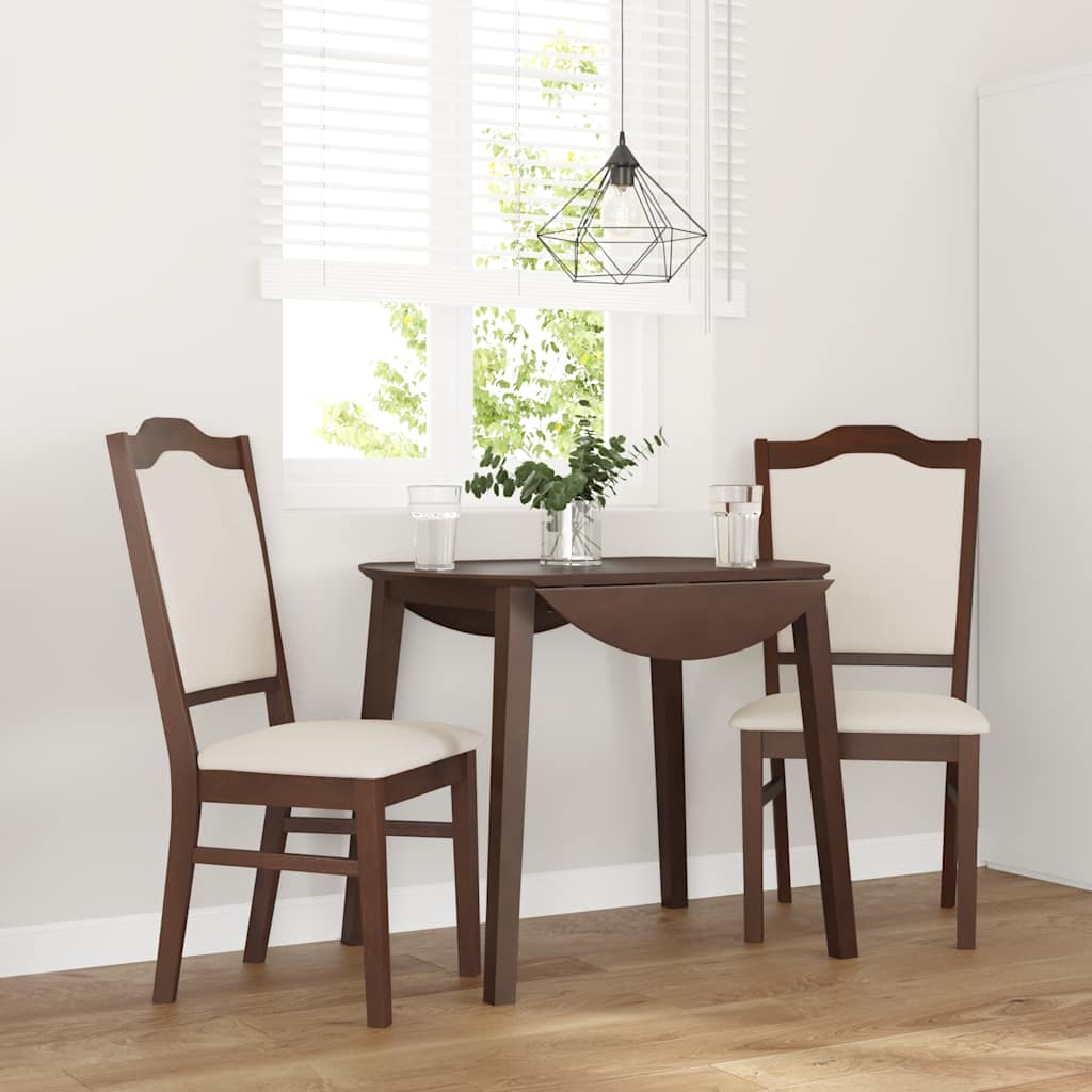 Sedie da Pranzo con Cuscini 2pz Marrone Legno Massello di Hevea