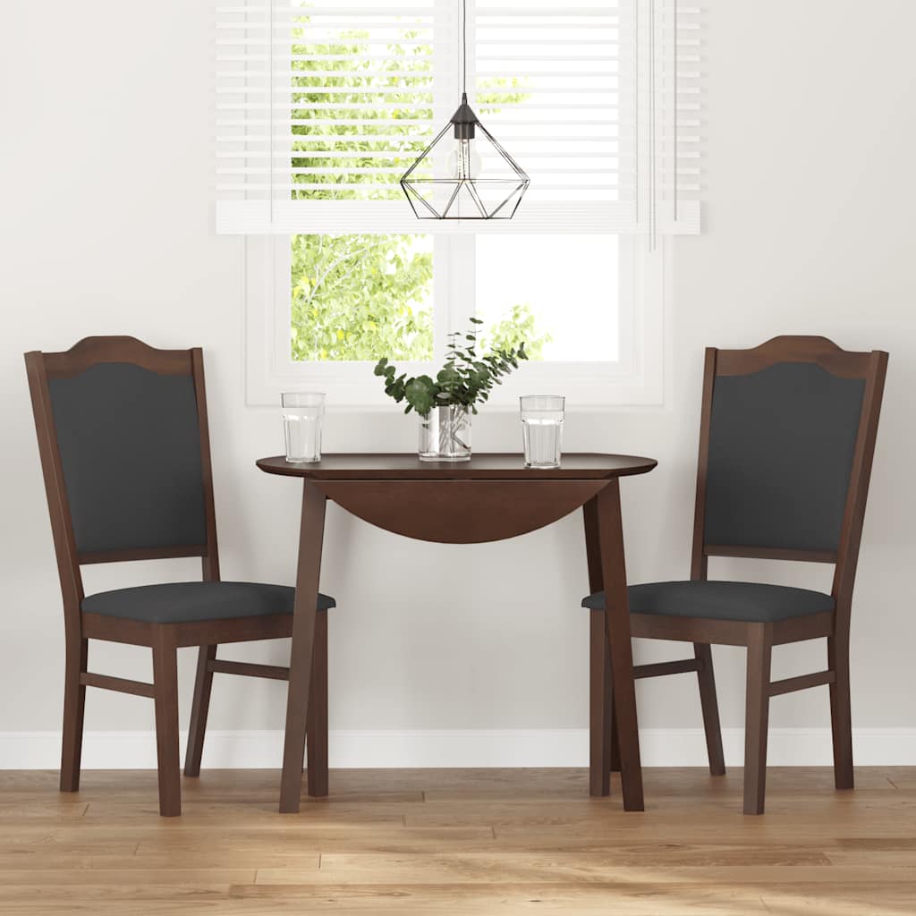 Sedie da Pranzo con Cuscini 2pz Marrone Legno Massello di Hevea