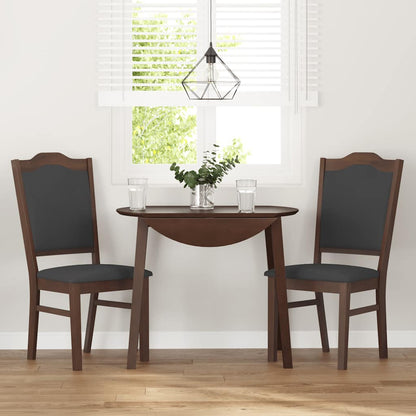 Sedie da Pranzo con Cuscini 2pz Marrone Legno Massello di Hevea