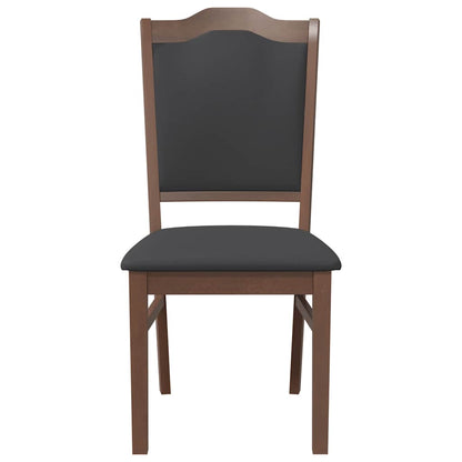 Sedie da Pranzo con Cuscini 2pz Marrone Legno Massello di Hevea