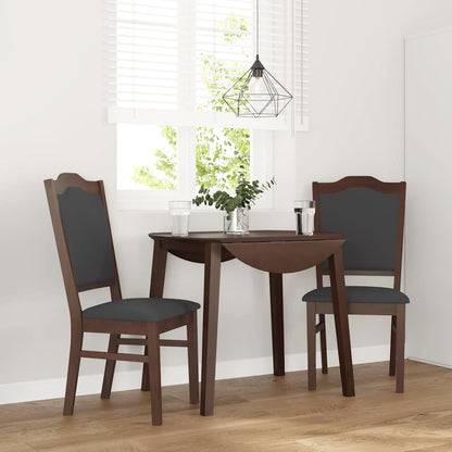 Sedie da Pranzo con Cuscini 2pz Marrone Legno Massello di Hevea