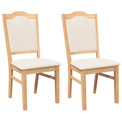 Sedie da Pranzo con Cuscini 2 pz in Legno Massello di Hevea