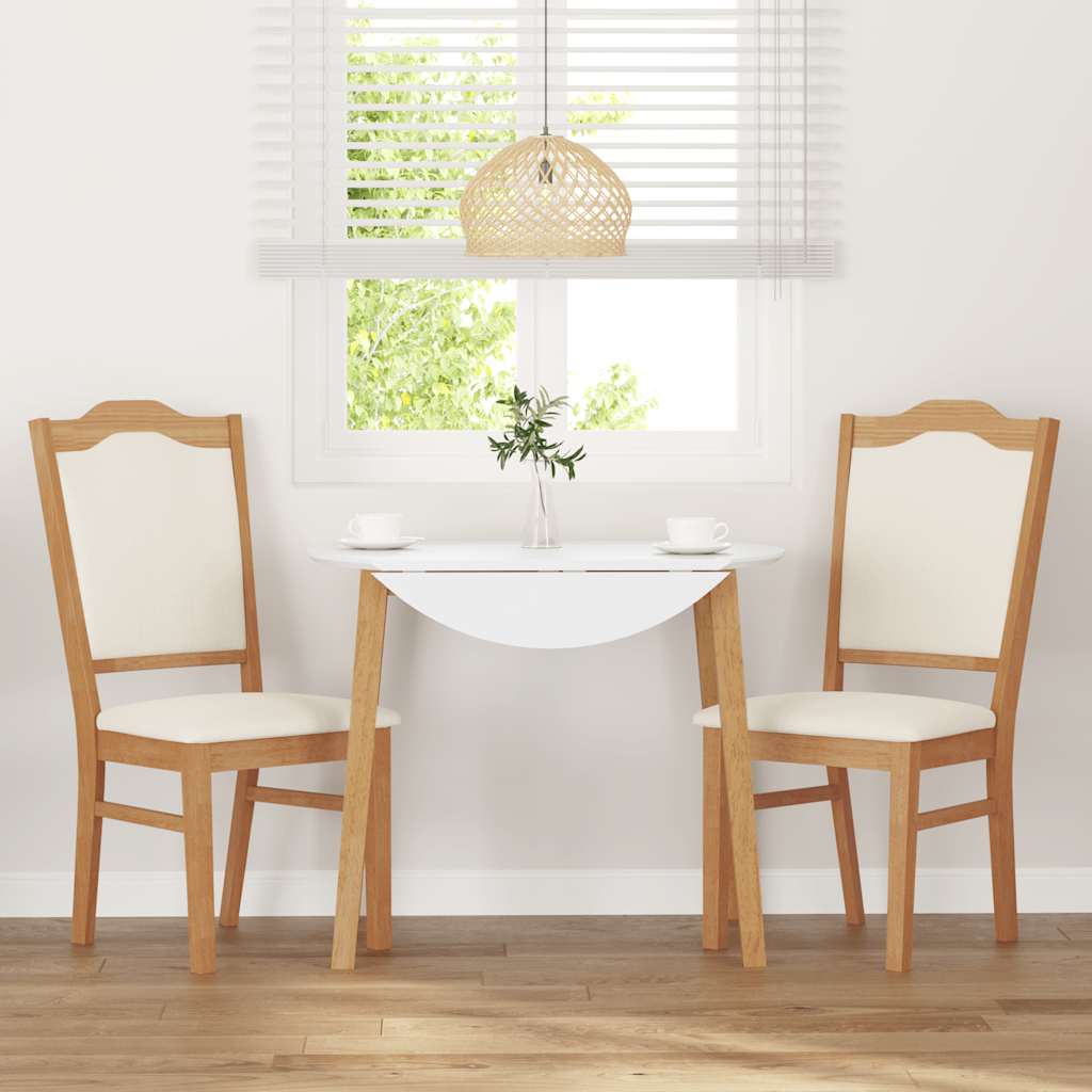 Sedie da Pranzo con Cuscini 2 pz in Legno Massello di Hevea